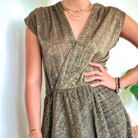 Dresses & Skirts - ✨ 1970s Lurex Wrap Dress ✨